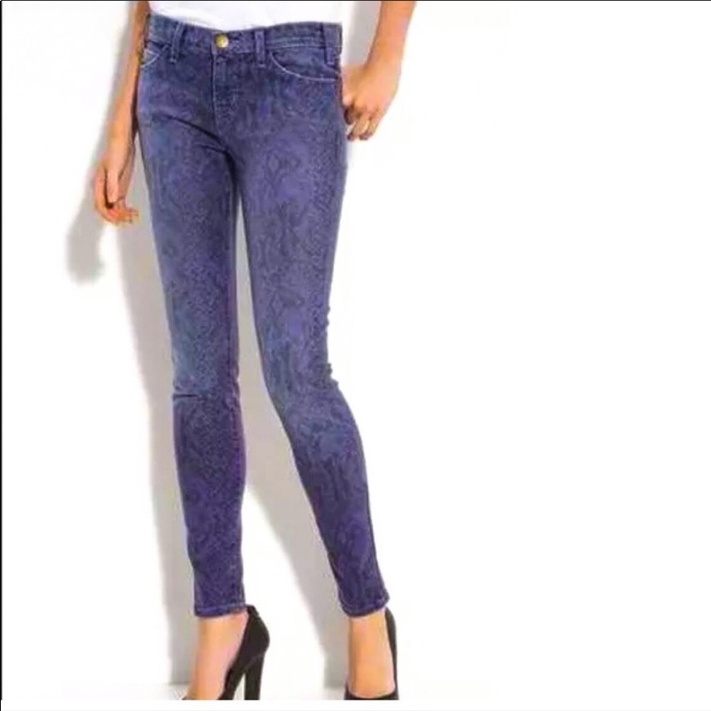 Current Elliot Blue Python Skinny Jeans-Size 28 - image 1